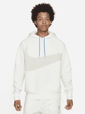 Nike Sportswear Tech Fleece Pullover Hoodie Off-White Cream Swoosh L